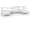 Image de vidaXL Salon de jardin 6 pcs Blanc Bois de pin massif