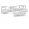 Image de vidaXL Salon de jardin 9 pcs Blanc Bois de pin massif