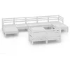 Image de vidaXL Salon de jardin 10 pcs Blanc Bois de pin massif