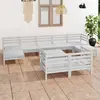 Image de vidaXL Salon de jardin 10 pcs Blanc Bois de pin massif