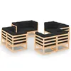 Image de vidaXL Salon de jardin 8 pcs avec coussins Bois de pin massif