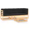 Image de vidaXL Salon de jardin 4 pcs avec coussins Bois de pin massif