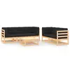 Image de vidaXL Salon de jardin 6 pcs avec coussins Bois de pin massif