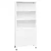 Image de vidaXL Bibliothèque industrielle Blanc 80x32x180 cm Acier