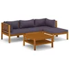 Image de vidaXL Salon de jardin 5 pcs avec coussin Bois d'acacia solide
