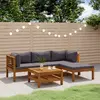 Image de vidaXL Salon de jardin 5 pcs avec coussin Bois d'acacia solide