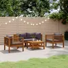 Image de vidaXL Salon de jardin 5 pcs avec coussin Bois d'acacia solide