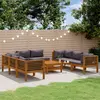 Image de vidaXL Salon de jardin 9 pcs avec coussin Bois d'acacia solide
