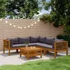 Image de vidaXL Salon de jardin 6 pcs avec coussin Bois d'acacia solide