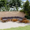 Image de vidaXL Salon de jardin 12 pcs avec coussin Bois d'acacia solide