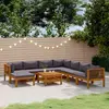 Image de vidaXL Salon de jardin 9 pcs avec coussin Bois d'acacia solide