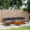 Image de vidaXL Salon de jardin 7 pcs avec coussin Bois d'acacia solide