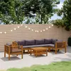 Image de vidaXL Salon de jardin 7 pcs avec coussin Bois d'acacia solide