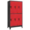 Image de vidaXL Armoire à casiers Anthracite et rouge 90x45x180 cm Acier