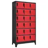 Image de vidaXL Armoire à casiers Anthracite et rouge 90x40x180 cm Acier