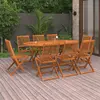 Image de vidaXL Ensemble à manger de jardin 9 pcs bois massif d'acacia