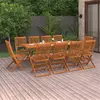 Image de vidaXL Ensemble à manger de jardin 11 pcs 220x90x75 cm bois d'acacia