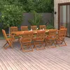 Image de vidaXL Ensemble à manger de jardin 11 pcs 280x90x75 cm bois d'acacia