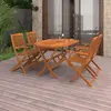 Image de vidaXL Ensemble à manger de jardin 5 pcs Bois d'acacia solide