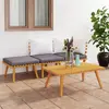 Image de vidaXL Salon de jardin 4 pcs avec coussins Bois d'acacia solide