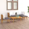 Image de vidaXL Salon de jardin 6 pcs avec coussins Bois d'acacia solide