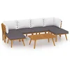 Image de vidaXL Salon de jardin 4 pcs avec coussins Bois d'acacia solide