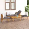 Image de vidaXL Salon de jardin 4 pcs avec coussins Bois d'acacia solide