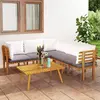 Image de vidaXL Salon de jardin 6 pcs avec coussins Bois d'acacia solide