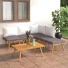 Image de vidaXL Salon de jardin 6 pcs avec coussins Bois d'acacia solide