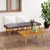 Image de vidaXL Salon de jardin 4 pcs avec coussins Bois d'acacia solide