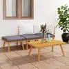 Image de vidaXL Salon de jardin 4 pcs avec coussins Bois d'acacia solide