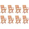 Image de vidaXL Chaises de jardin pliables lot de 8 Bois d'eucalyptus massif