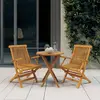 Image de vidaXL Ensemble à manger de jardin 3 pcs Bois de teck massif