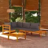 Image de vidaXL Salon de jardin 4 pcs avec coussins gris foncé Bois d'acacia