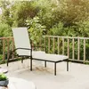 Image de vidaXL Chaise longue avec repose-pied Résine tressée Marron