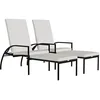 Image de vidaXL Lot de 2 chaises longues avec repose-pieds en rotin PE marron