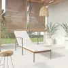 Image de vidaXL Chaise longue de jardin avec coussin résine tressée marron