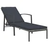 Image de vidaXL Chaise longue de jardin avec coussin en rotin synthétique gris