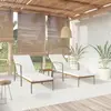 Image de vidaXL Chaises longues lot de 2 avec table résine tressée marron