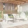 Image de vidaXL Chaises longues lot de 2 avec table résine tressée noir