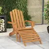 Image de vidaXL Chaise de jardin Adirondack et repose-pied Bois d'acacia massif