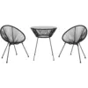 Image de vidaXL Ensemble à manger de jardin 3 pcs Noir