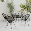 Image de vidaXL Ensemble à manger de jardin 5 pcs Noir