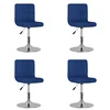 Image de vidaXL Chaises pivotantes à manger lot de 4 bleu tissu
