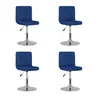 Image de vidaXL Chaises pivotantes à manger lot de 4 bleu tissu