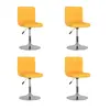 Image de vidaXL Chaises pivotantes à manger lot de 4 jaune tissu