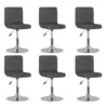 Image de vidaXL Chaises pivotantes à manger lot de 6 Gris foncé Tissu
