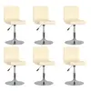 Image de vidaXL Chaises pivotantes à manger lot de 6 Crème Tissu