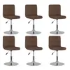 Image de vidaXL Chaises pivotantes à manger lot de 6 marron tissu