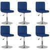 Image de vidaXL Chaises pivotantes à manger lot de 6 bleu tissu